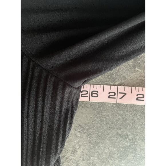 Vintage Black Dress 16 Maxi Whimsigoth Pleated Tiered Cocktail Event NYE Mature - Picture 7 of 9